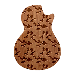 Camouflage Pattern Guitar Shape Wood Guitar Pick Holder Case And Picks Set by goljakoff