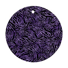 Enigmatic Plum Mosaic Round Ornament (two Sides) by dflcprintsclothing