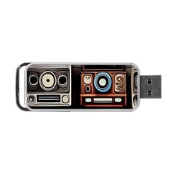 Retro Cameras Old Vintage Antique Technology Wallpaper Retrospective Portable Usb Flash (one Side) by Grandong