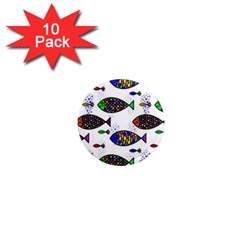 Fish Abstract Colorful 1  Mini Magnet (10 Pack)  by Maspions