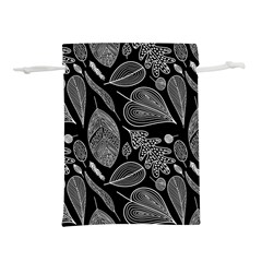 Leaves Flora Black White Nature Lightweight Drawstring Pouch (l) by Maspions