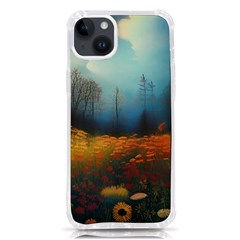 Wildflowers Field Outdoors Clouds Trees Cover Art Storm Mysterious Dream Landscape Iphone 14 Plus Tpu Uv Print Case by Posterlux