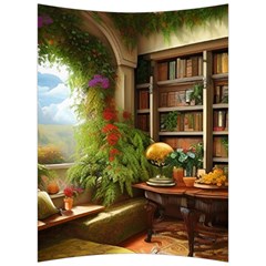 Room Interior Library Books Bookshelves Reading Literature Study Fiction Old Manor Book Nook Reading Back Support Cushion by Posterlux