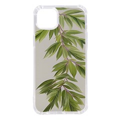 Watercolor Leaves Branch Nature Plant Growing Still Life Botanical Study Iphone 14 Plus Tpu Uv Print Case by Posterlux