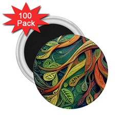 Outdoors Night Setting Scene Forest Woods Light Moonlight Nature Wilderness Leaves Branches Abstract 2 25  Magnets (100 Pack) 