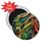 Outdoors Night Setting Scene Forest Woods Light Moonlight Nature Wilderness Leaves Branches Abstract 2.25  Magnets (100 pack)  Front