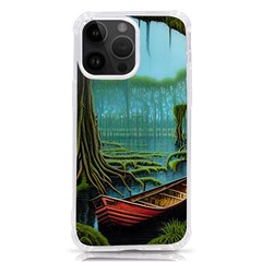 Boat Canoe Swamp Bayou Roots Moss Log Nature Scene Landscape Water Lake Setting Abandoned Rowboat Fi Iphone 14 Pro Max Tpu Uv Print Case by Posterlux