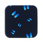 Butterfly-blue-phengaris Square Metal Box (Black) Front