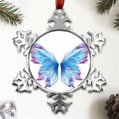 Butterfly-drawing-art-fairytale  Metal Small Snowflake Ornament by saad11