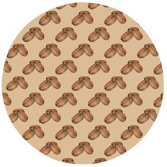 Coffee Beans Pattern Texture Wooden Bottle Opener (round)