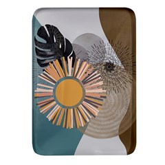 Boho Leaves Botanical Retro Vintage Rectangular Glass Fridge Magnet (4 Pack) by Maspions