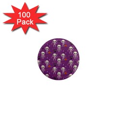 Skull Halloween Pattern 1  Mini Magnets (100 Pack)  by Maspions