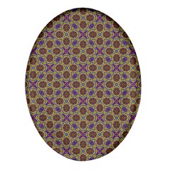 Art Illustrations Background Pattern Mandala Seamless Oval Glass Fridge Magnet (4 Pack) by Maspions