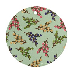 Berries Flowers Pattern Print Ornament (round) by Maspions