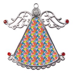 Abstract Pattern Metal Angel With Crystal Ornament by designsbymallika