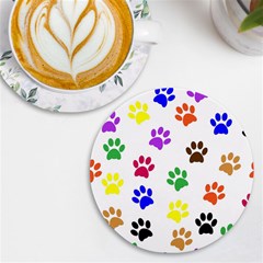 Pawprints Paw Prints Paw Animal Uv Print Round Tile Coaster by Apen