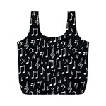 Chalk Music Notes Signs Seamless Pattern Full Print Recycle Bag (M) Back