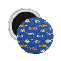 Sea Fish Blue Submarine Animals Patteen 2 25  Magnets by Maspions