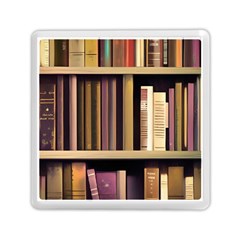 Books Bookshelves Office Fantasy Background Artwork Book Cover Apothecary Book Nook Literature Libra Memory Card Reader (square) by Posterlux