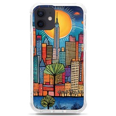 City New York Nyc Skyscraper Skyline Downtown Night Business Urban Travel Landmark Building Architec Iphone 12 Mini Tpu Uv Print Case	 by Posterlux