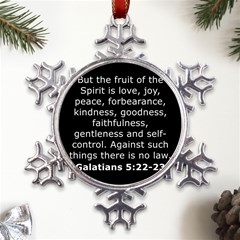 Galatians 5 Metal Large Snowflake Ornament by RiverRootz