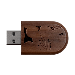 Abstract Boho Bohemian Style Retro Vintage Wood Oval Usb Flash Drive