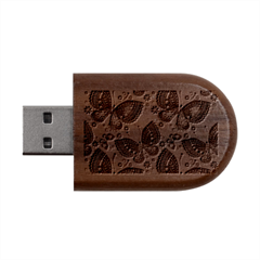 Butterflies Butterfly Insect Nature Wood Oval Usb Flash Drive by Proyonanggan