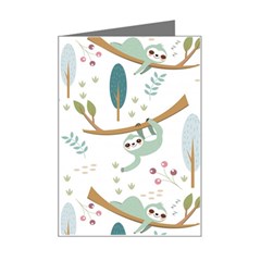 Pattern Sloth Woodland Mini Greeting Card by Hannah976