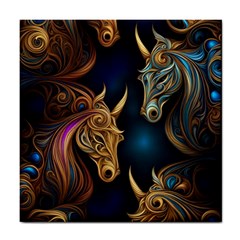 Schwarz Pferde Muster Tile Coaster by 2607694c