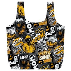 Boom Bang Art Crazy Drawing Graffiti Hello Retro Sayings Yellow Full Print Recycle Bag (xxxl) by Bedest