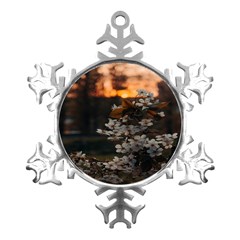 White Flower Metal Small Snowflake Ornament by Azkajaya