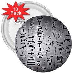 Science Formulas 3  Buttons (10 Pack)  by Ket1n9