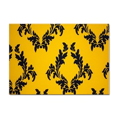 Yellow Regal Filagree Pattern Sticker A4 (10 Pack) by Azkajaya