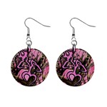 Pink Browning Deer Glitter Camo Camouflage Mini Button Earrings Front