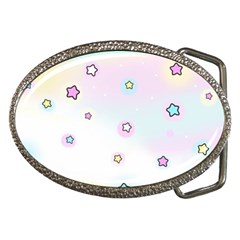 Stars Cute Pastel Pattern Rainbow Belt Buckles by Loisa77