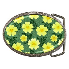 Bloom Flowering Yellow Blade Green Belt Buckles by Loisa77