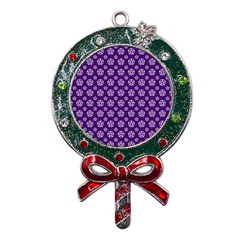 White Pentacle And Purple Pattern Metal X mas Lollipop With Crystal Ornament by cheekywitch