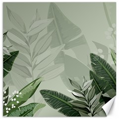 Banana Leaf Plant Pattern Canvas 16  X 16  by anzea