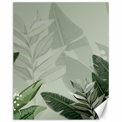 Banana Leaf Plant Pattern Canvas 11  X 14  by anzea