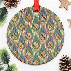 Tribal Background Boho Batik Ornament (round) by anzea