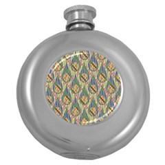 Tribal Background Boho Batik Round Hip Flask (5 Oz) by anzea