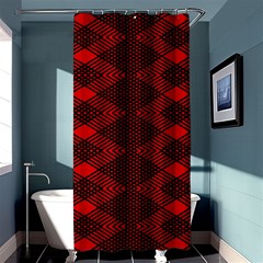 Pattern Black Red Shower Curtain 36  X 72  (stall)  by 2607694c