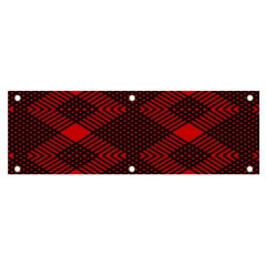 Pattern Black Red Banner And Sign 6  X 2  by 2607694c