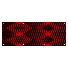 Pattern Black Red Banner And Sign 8  X 3  by 2607694c