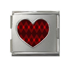 Pattern Red Black, Mega Link Heart Italian Charm (18mm) by 2607694c