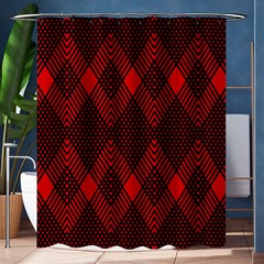 Pattern Red Black, Shower Curtain 60  X 72  (medium)  by 2607694c