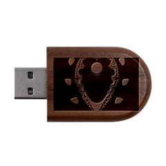 Fractal Eye Wood Oval Usb Flash Drive