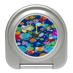 Illustrations Sea Fish Swimming Colors Travel Alarm Clock by anzea