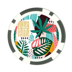 Abstract Seamless Pattern With Tropical Leaves Poker Chip Card Guard (10 Pack) by Hannah976