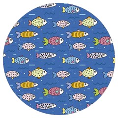 Sea Fish Blue Submarine Animal Round Trivet by Proyonanggan